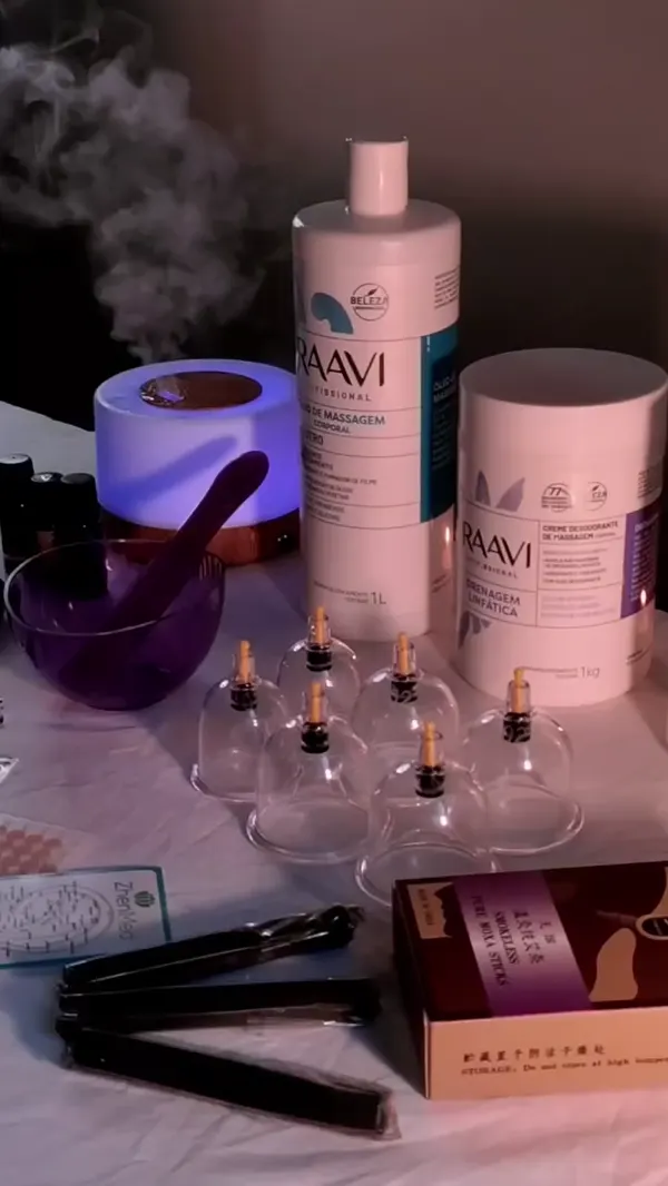 Materiais de acupuntura da clínica